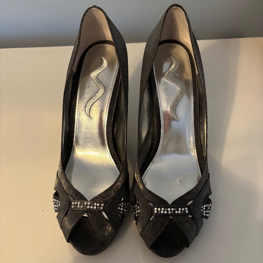 Nina Metallic Gunmetal Heel